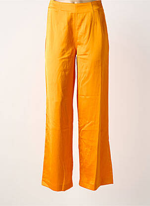 Pantalon evazat portocalie OBJECT femeie