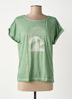 Tricou guler rotund verde ROXY femeie