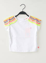 Tricou guler rotund alb BILLIEBLUSH fille