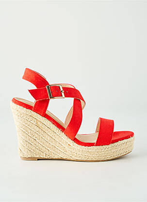 Sandale/pantofi decupați toc platformă toc de 7 la 9 cm roșu I LOVE SHOES femeie