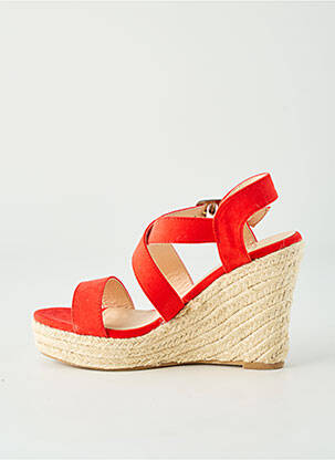 Sandale/pantofi decupați toc platformă toc de 7 la 9 cm roșu I LOVE SHOES femeie