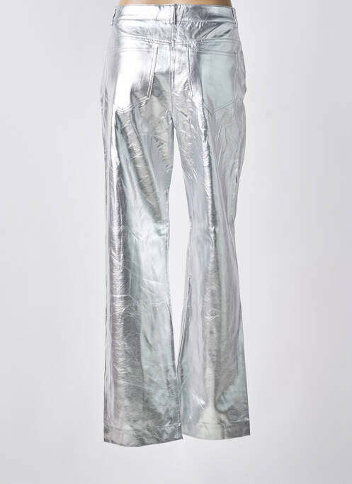 Pantalon drept argintiu MANGO femeie