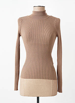 Pulover cu guler înalt maro PIECES femme