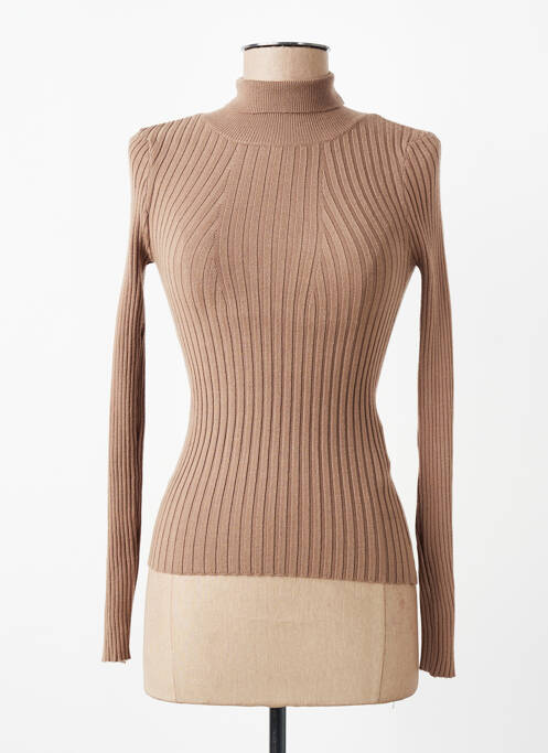 Pulover cu guler înalt maro PIECES femme