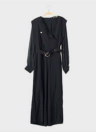 Salopetă-pantalon negru MORGAN femme