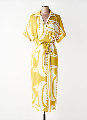 Rochie lungă galben MANGO femeie