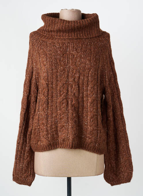 Pulover cu guler înalt maro ONLY femme