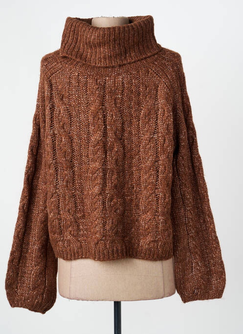 Pulover cu guler înalt maro ONLY femme