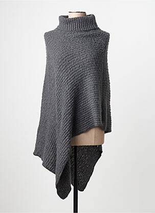 Poncho gri PIECES femeie