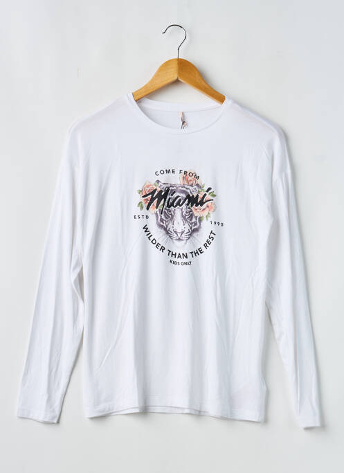 Tunică mâneci lungi alb KIDS ONLY fille