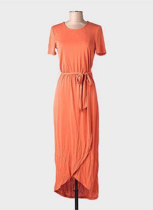 Rochie midi mâneci scurte mâneci scurte portocalie OBJECT femeie