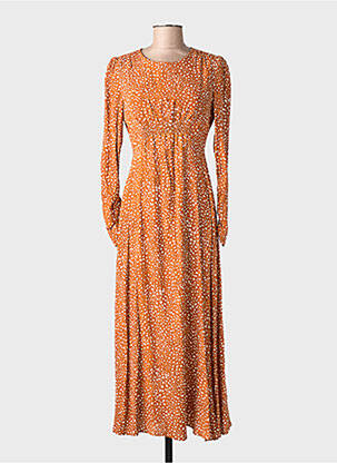 Rochie lungă portocalie MANGO femeie