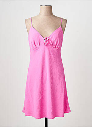 Rochie scurtă guler în v roz ONLY femme