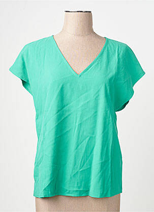 Tricou guler în v mâneci scurte verde VERO MODA femeie