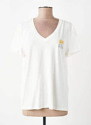 Tricou guler în v mâneci scurte alb VERO MODA femme