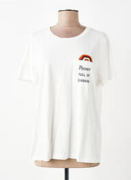 Tricou guler rotund mâneci scurte alb VERO MODA femeie
