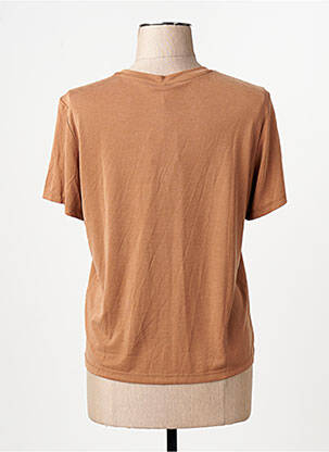 Tricou guler rotund mâneci scurte maro ONLY femeie
