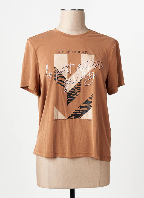 Tricou guler rotund mâneci scurte maro ONLY femme