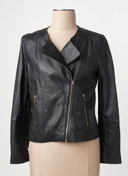 Geacă din piele negru MANGO femme