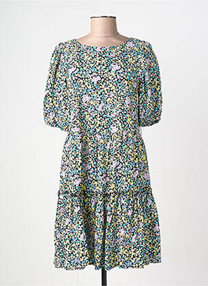 Rochie scurtă guler rotund verde ONLY femeie