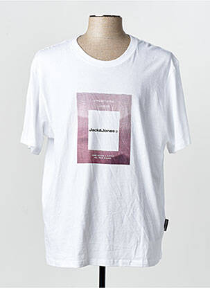 Tricou guler rotund mâneci scurte alb JACK & JONES homme