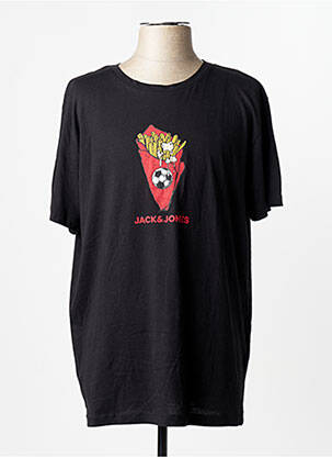 Tricou croială dreaptă negru JACK & JONES bărbat