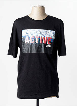 Tricou guler rotund mâneci scurte negru JACK & JONES bărbat