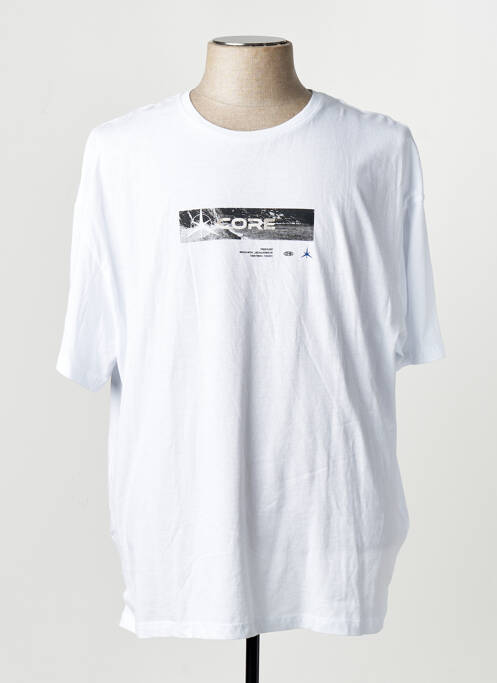 Tricou guler rotund mâneci scurte alb JACK & JONES homme