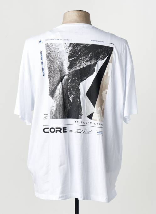 Tricou guler rotund mâneci scurte alb JACK & JONES homme