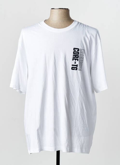 Tricou guler rotund alb JACK & JONES homme