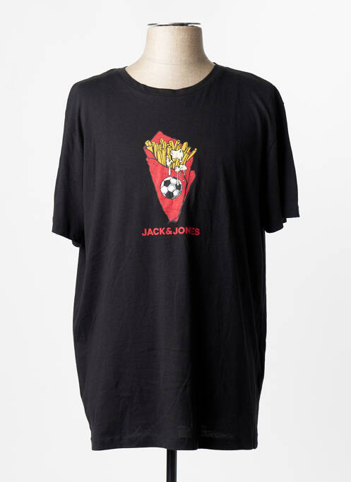 Tricou croială dreaptă negru JACK & JONES homme
