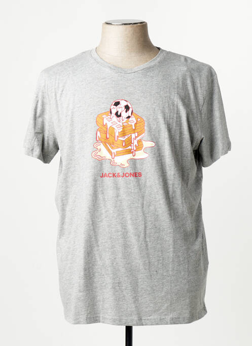 Tricou croială dreaptă gri JACK & JONES homme