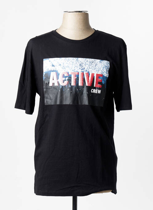 Tricou guler rotund mâneci scurte negru JACK & JONES homme