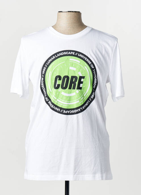 Tricou croială dreaptă mâneci scurte alb JACK & JONES homme