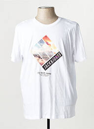 Tricou croială dreaptă alb JACK & JONES bărbat