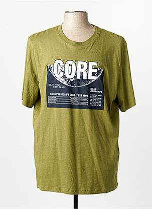 Tricou guler rotund verde JACK & JONES bărbat