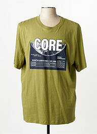 Tricou guler rotund verde JACK & JONES bărbat