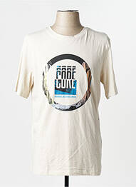 Tricou guler rotund mâneci scurte bej JACK & JONES bărbat