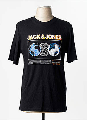 Tricou guler rotund negru JACK & JONES homme