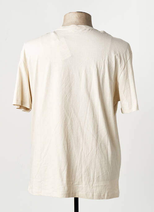 Tricou guler rotund mâneci scurte bej JACK & JONES homme