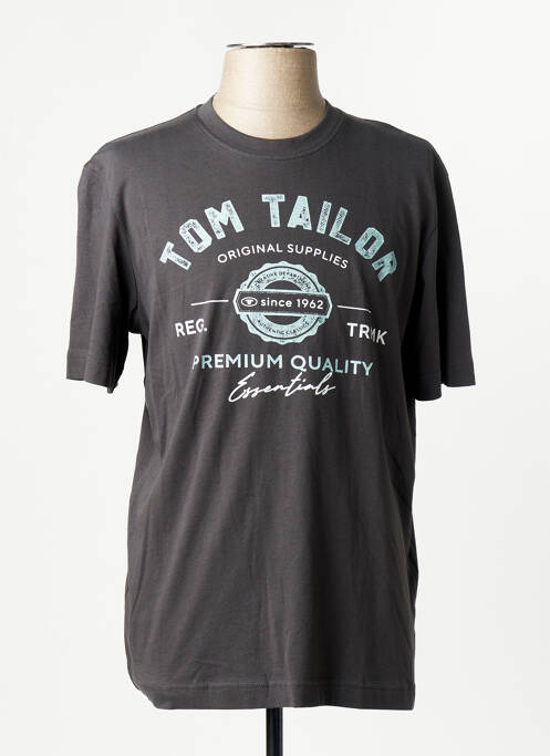Tricou croială dreaptă mâneci scurte gri TOM TAILOR homme