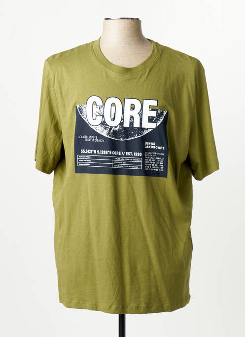 Tricou guler rotund verde JACK & JONES homme