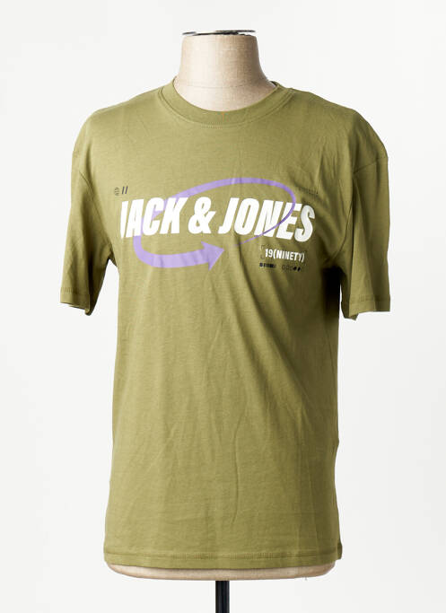Tricou guler rotund verde JACK & JONES homme
