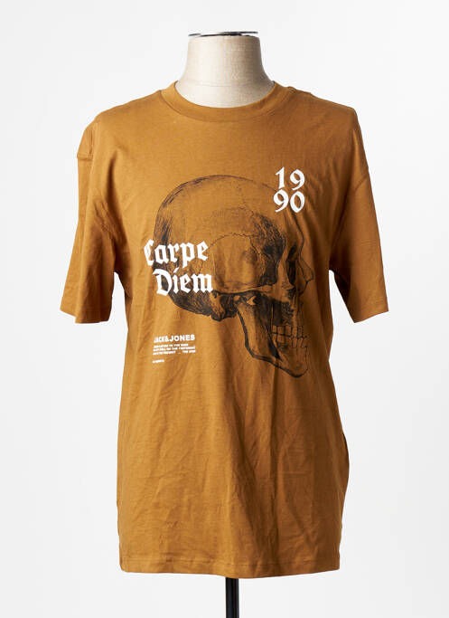 Tricou guler rotund mâneci scurte maro JACK & JONES homme
