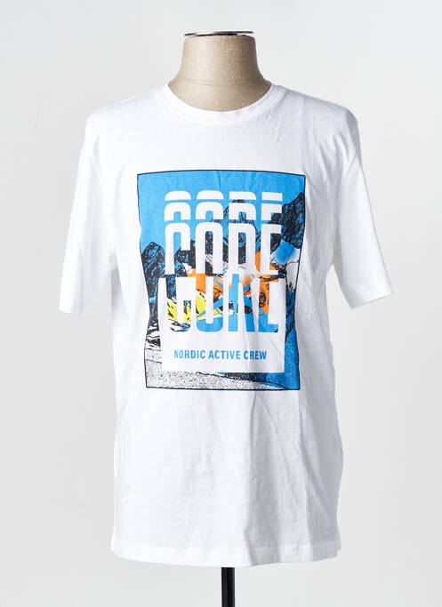 Tricou croială dreaptă mâneci scurte alb JACK & JONES homme