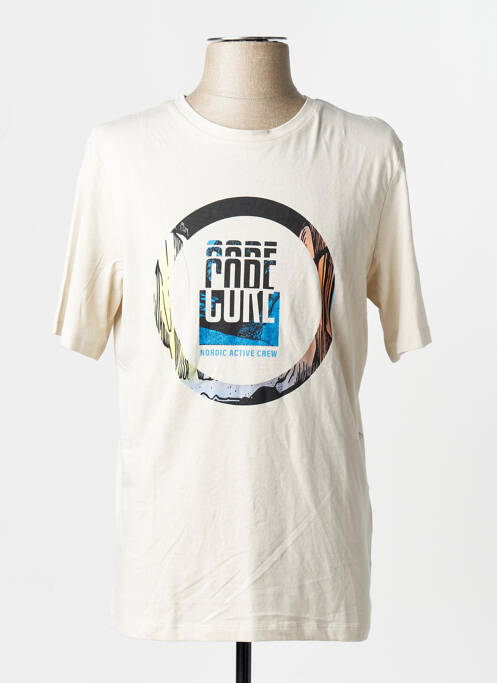 Tricou guler rotund mâneci scurte bej JACK & JONES homme