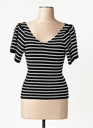 Tricou guler în v negru ONLY femeie