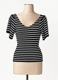 Tricou guler în v negru ONLY femeie