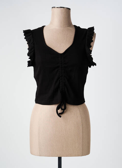 Top guler în v fără mâneci negru ONLY femme