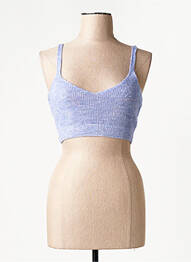 Top scurt albastru MANGO femme